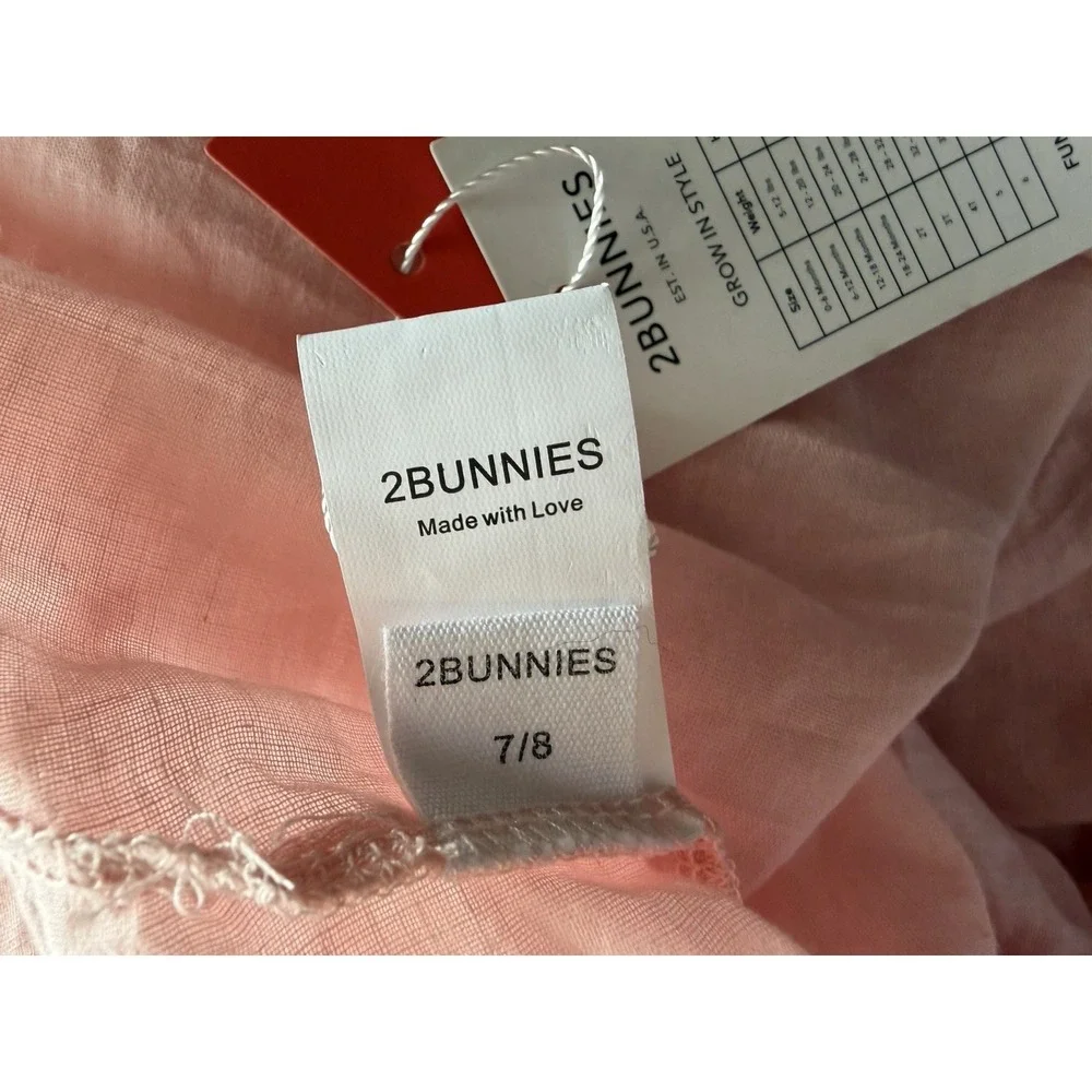 2Bunnies Girls 7/8 yr Paisley Lace Tulle Short Sleeve Maxi Flower Girl Dress NEW